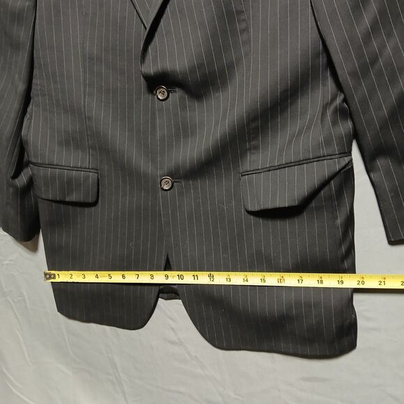 Ralph Lauren 42R Blazer Black Classic Retro Stripe Preppy Wool Sport Coat Jacket - Picture 8 of 11